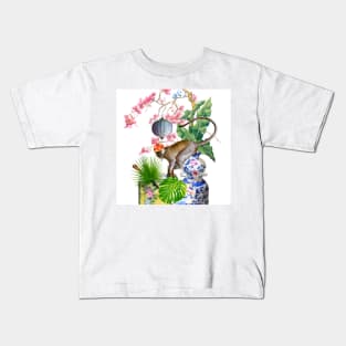 Painting monkey chinoiserie Kids T-Shirt